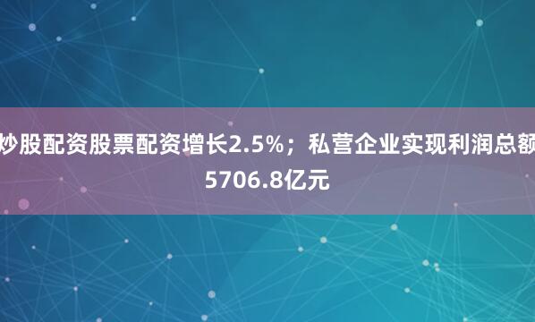 炒股配资股票配资增长2.5%；私营企业实现利润总额5706.8亿元